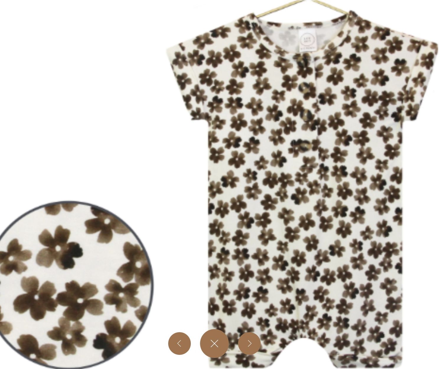 Sloane Romper, Color: Cream/Brown, Size: NB-3M