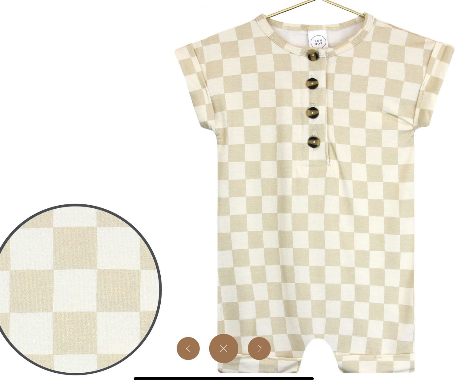 Austin Romper, Color: Cream/Tan, Size: NB-3M