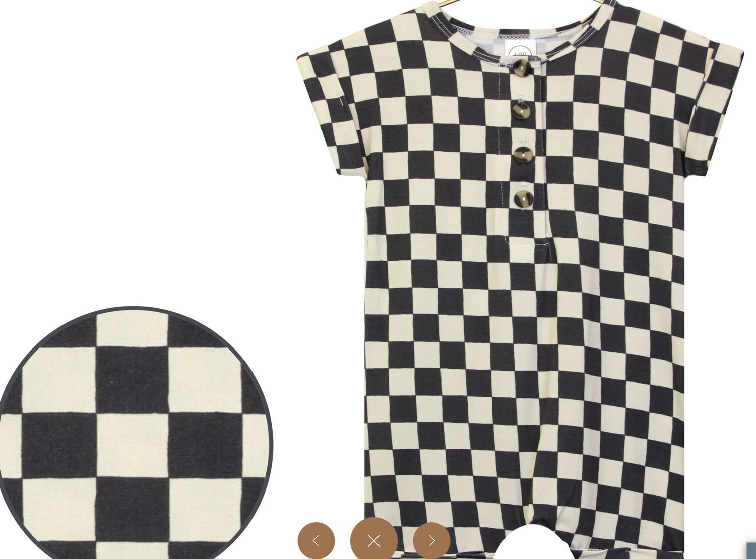 Gibson Romper, Color: Cream/Black, Size: NB-3M