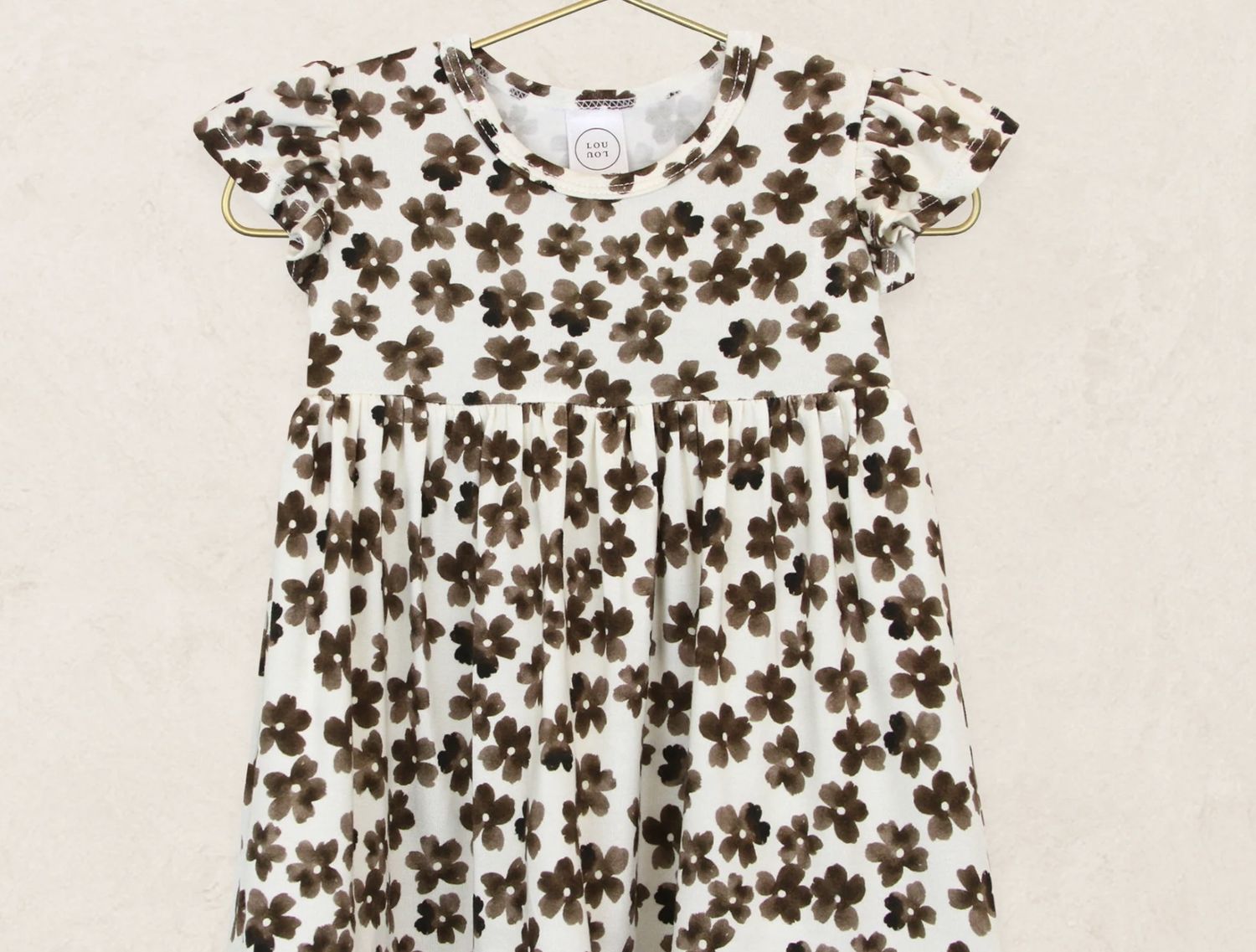 Twirl Dress Sloane, Color: Cream/Brown, Size: 0-3M