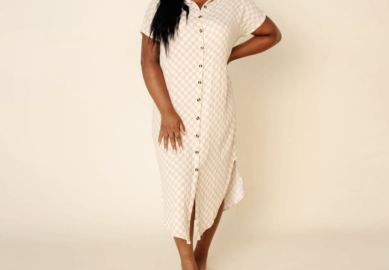The Everyday Dress - Austin Checked, Color: Charcoal, Size: XX Small