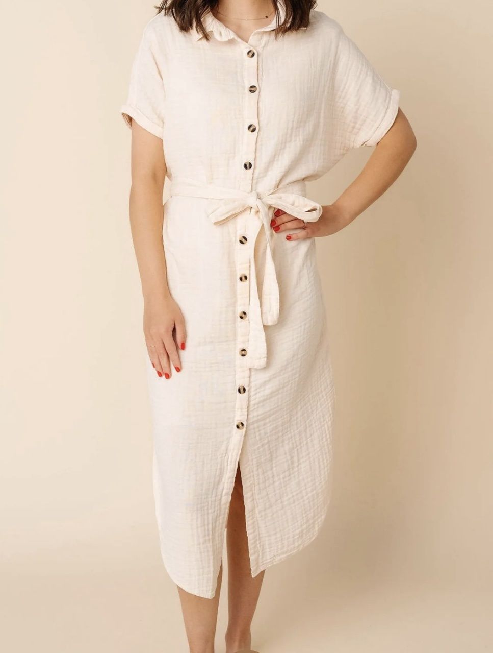 The Everyday Dress - Cream, Color: Cream, Size: XX Small