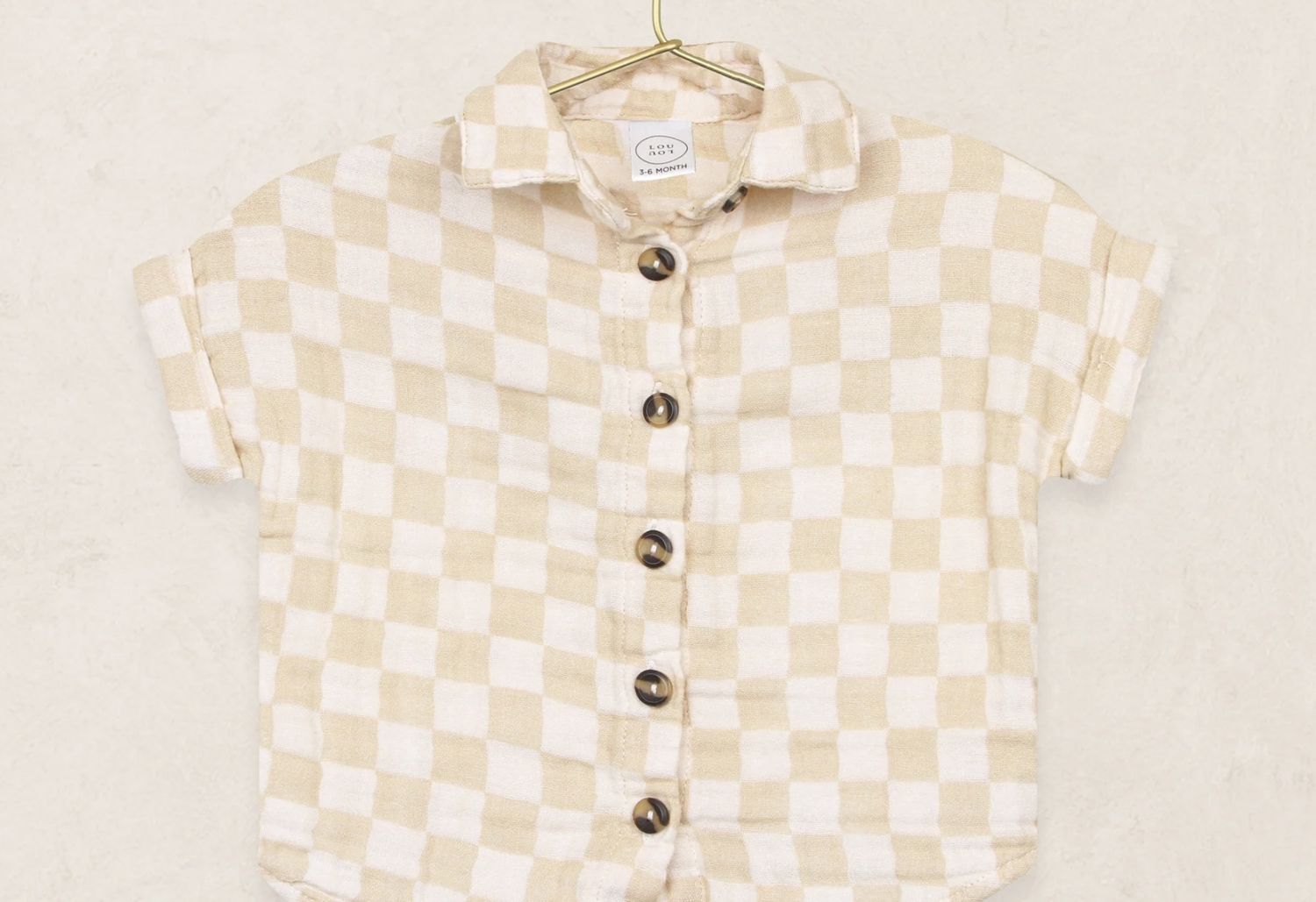 Austin Shirt, Color: Cream/Tan, Size: NB-3M