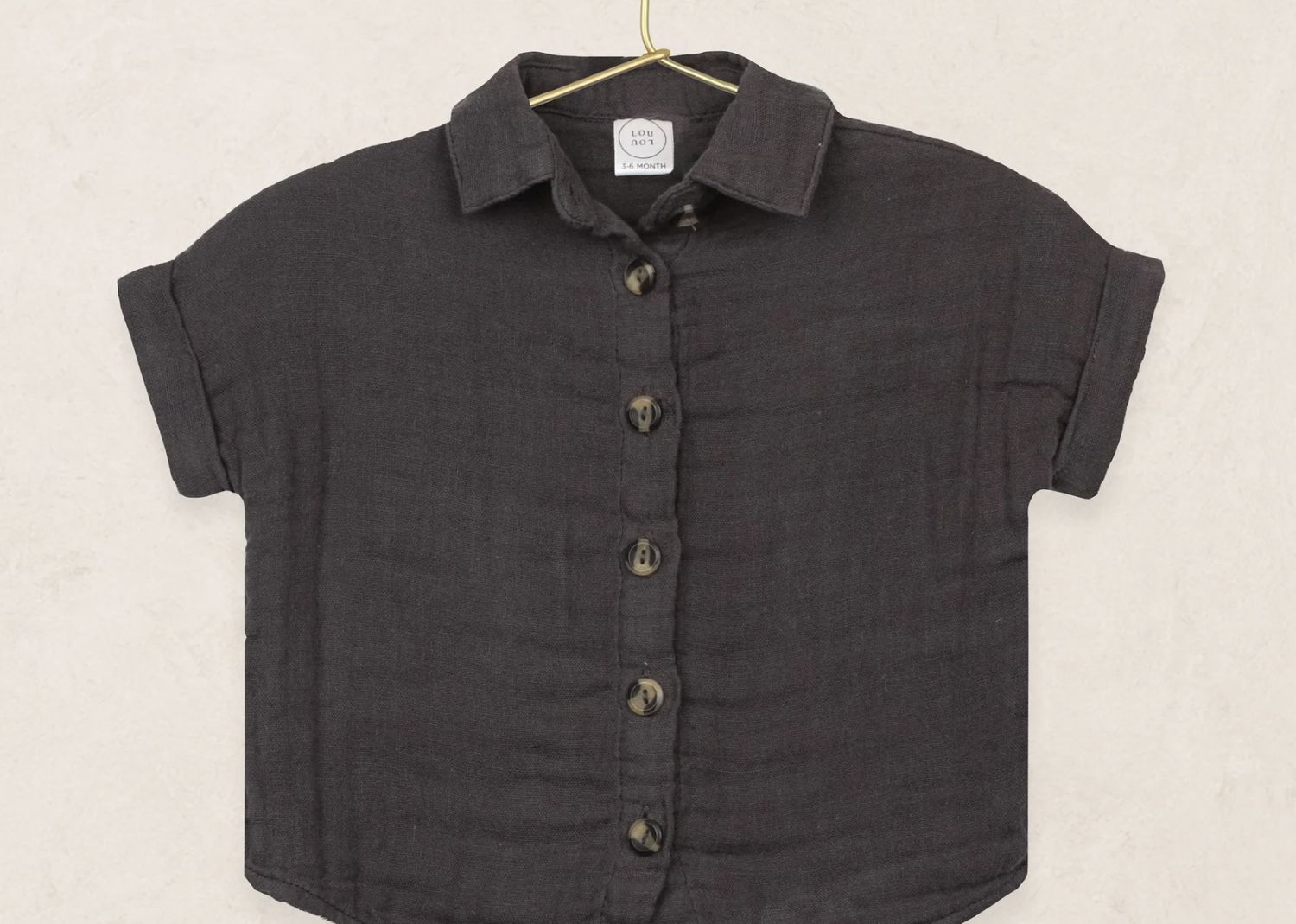 Teddy Shirt - Charcoal, Color: Charcoal, Size: NB-3M