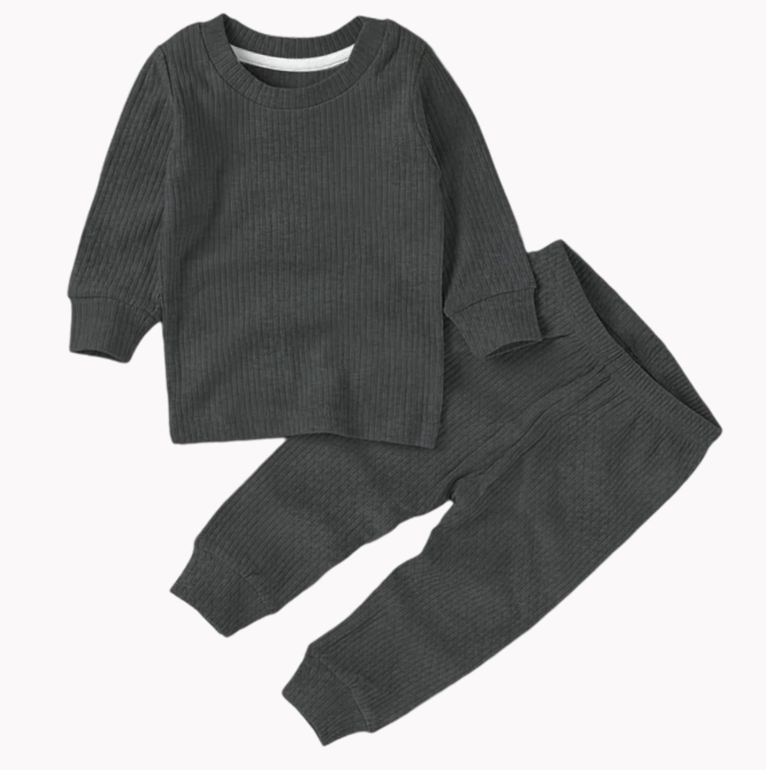 Ribbed Lounge Pajama Set 2 Piece -, Color: Gray, Size: 0-3M