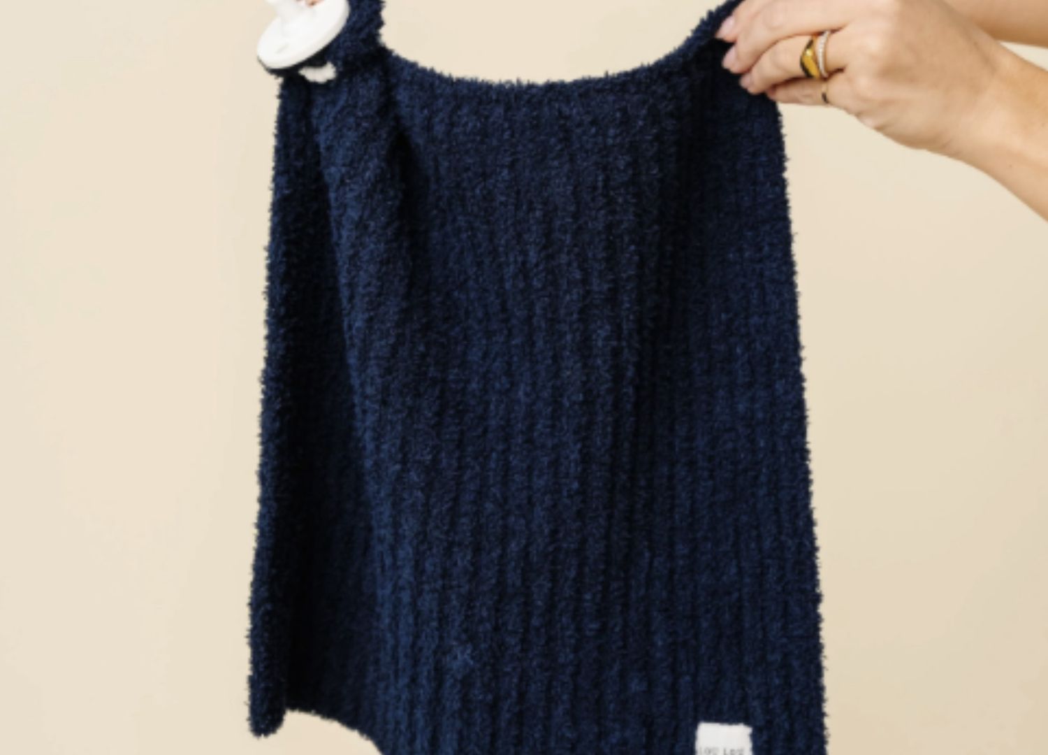 Chenille Blanket - Navy, Color: Navy