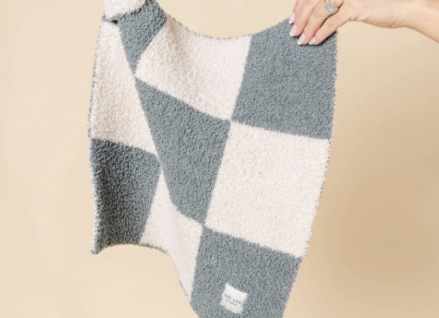 Chenille Blanket - Ocean Check, Color: Ocean Check