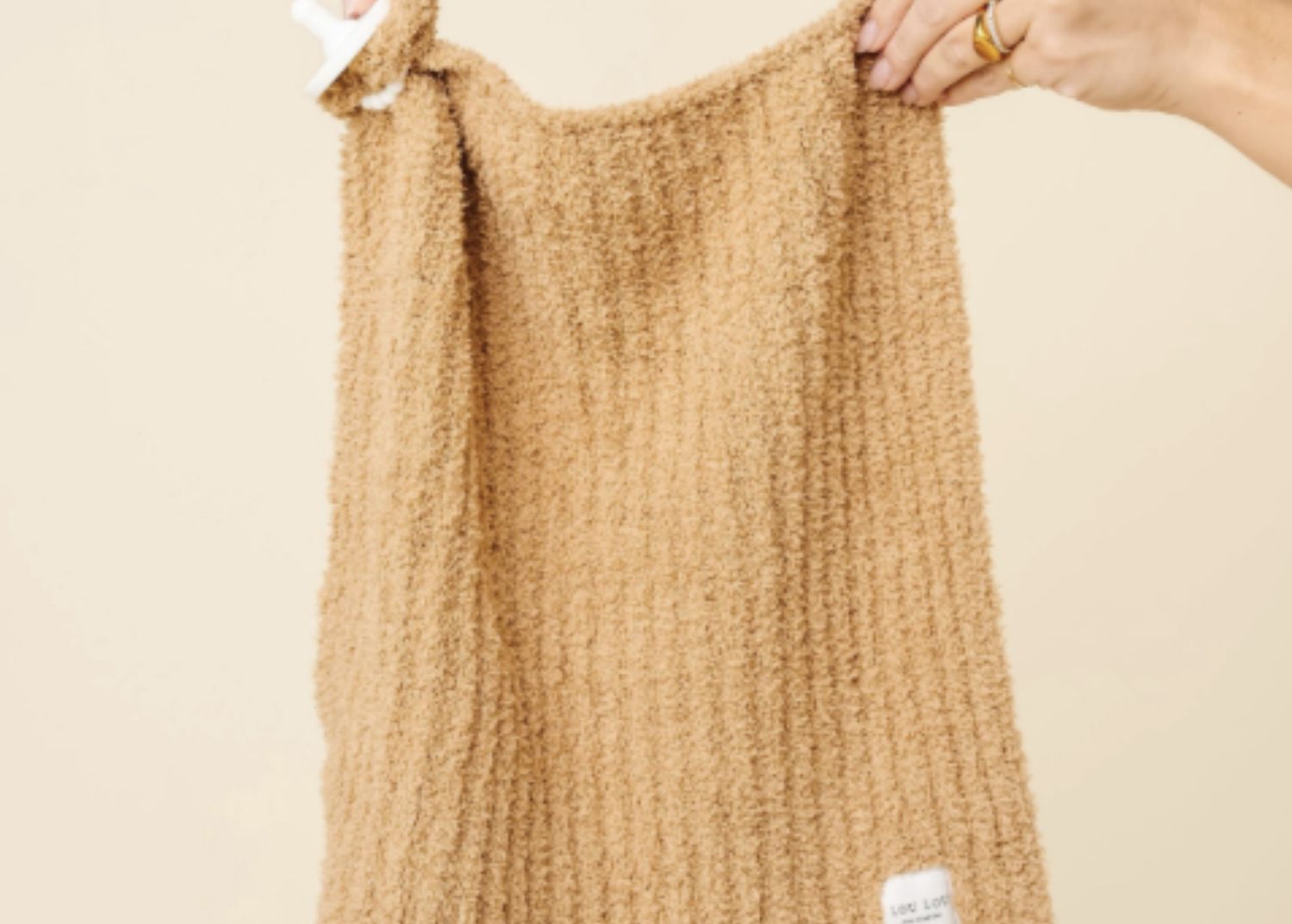 Chenille Blanket - Tan, Color: Tan