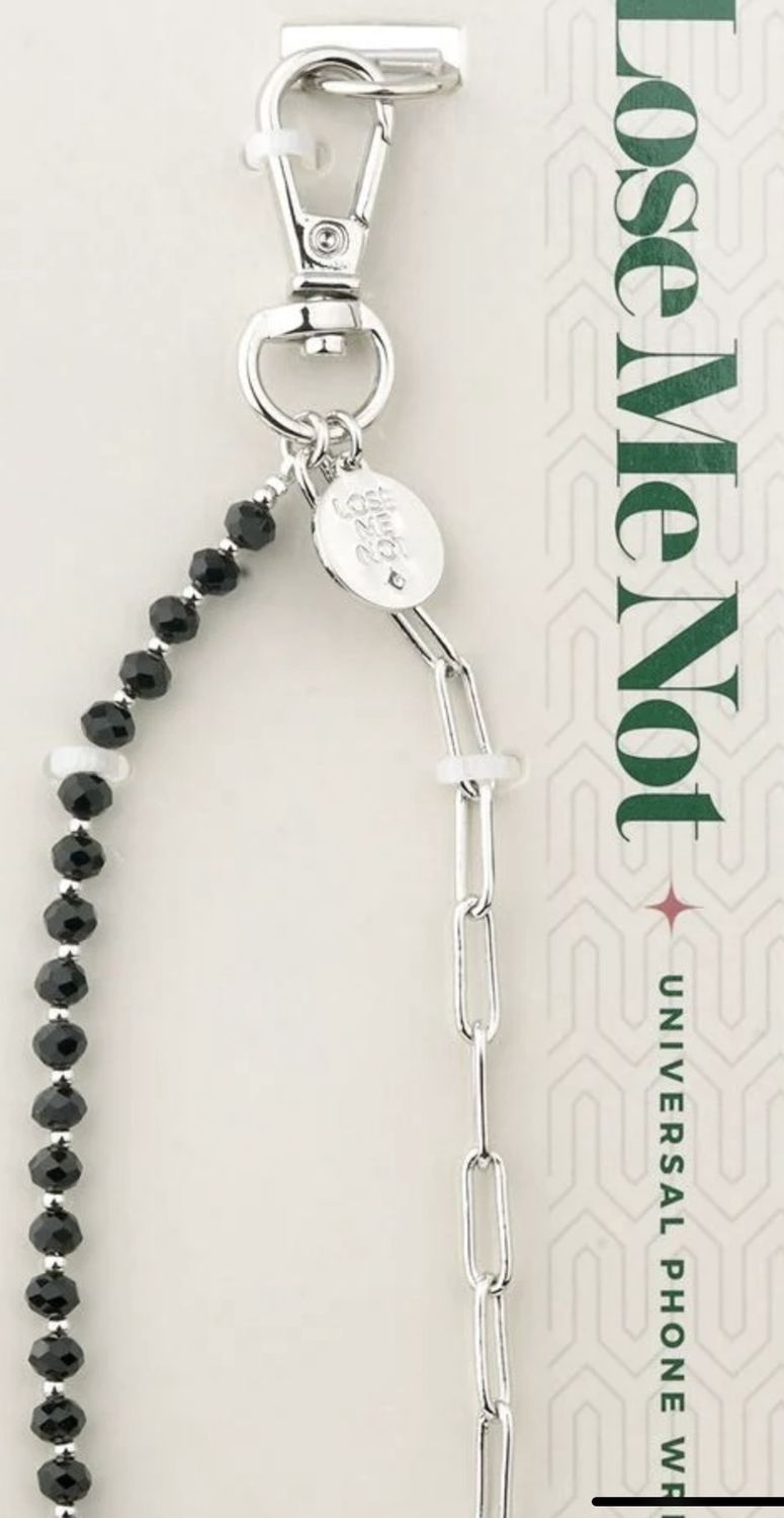 Phone Wristlet - Silver &amp; Black Paperclip