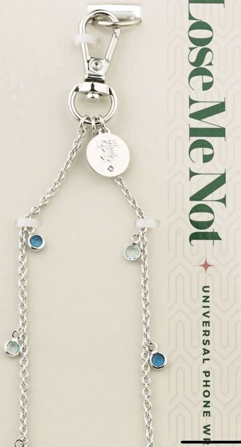 Phone Wristlet - Silver Mini Blue, Color: Silver Mini Blue