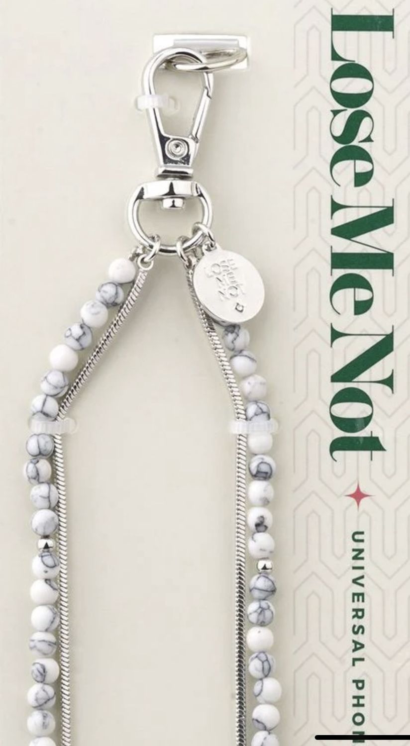 Phone Wristlet - Silver Marble, Color: Silver Marble