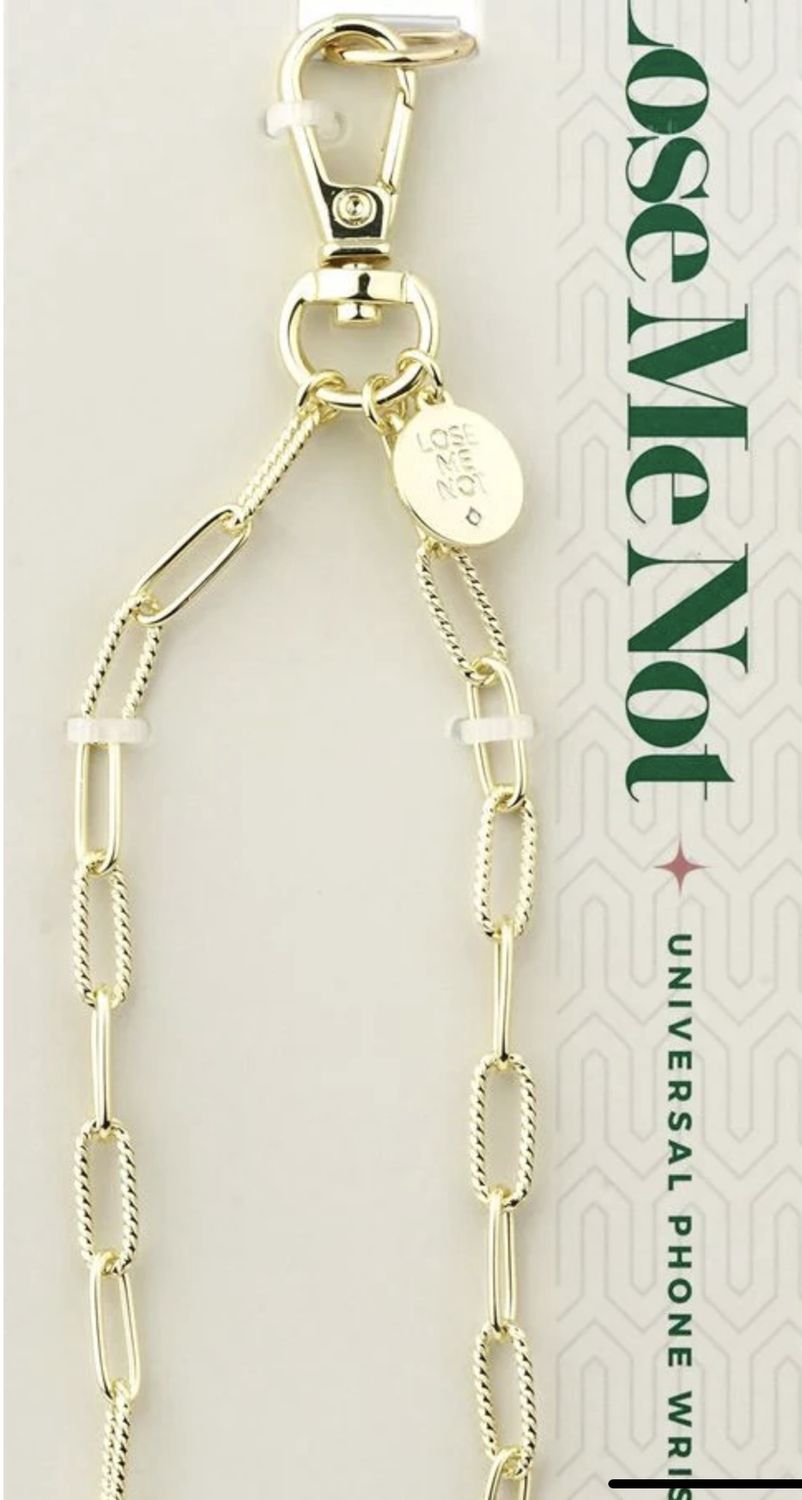Phone Wristlet - Gold Ribbed Paperclip, Color: Gold Ribbed Paperclip