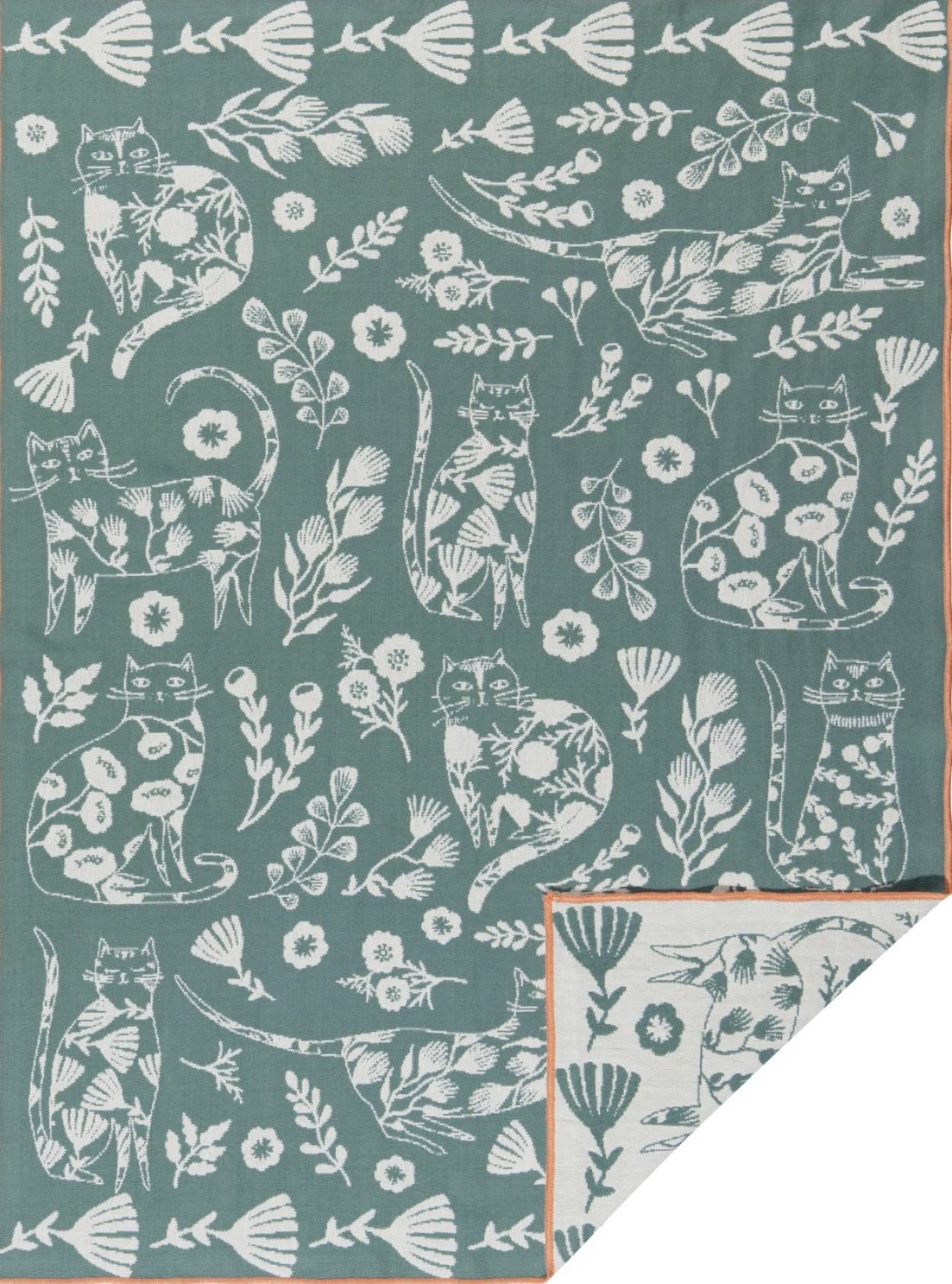 Double Cloth - Catbloom, Color: Green &amp; White