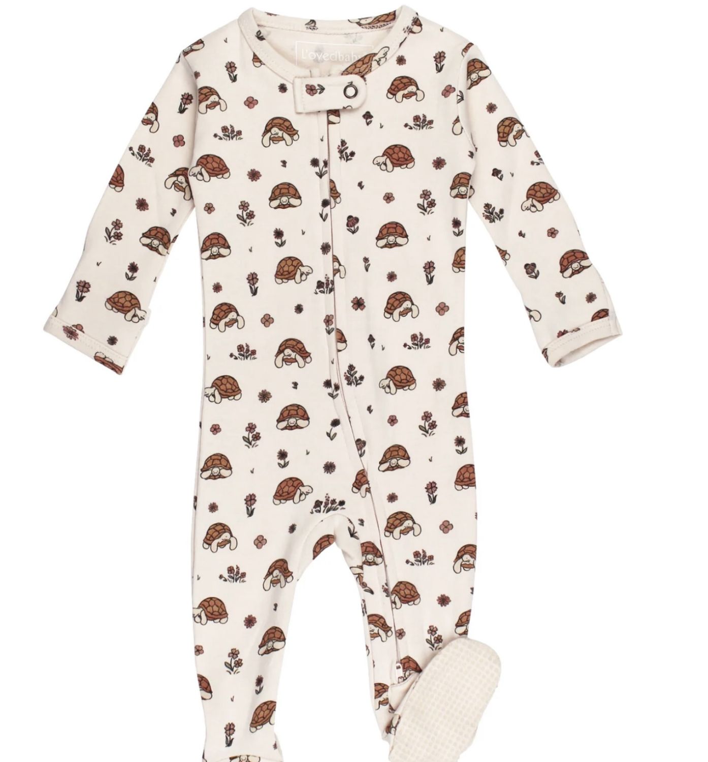 Desert Friends 2-Way Zipper Footie - Tiny Tortoise, Size: NB, Theme: Tiny Tortoise