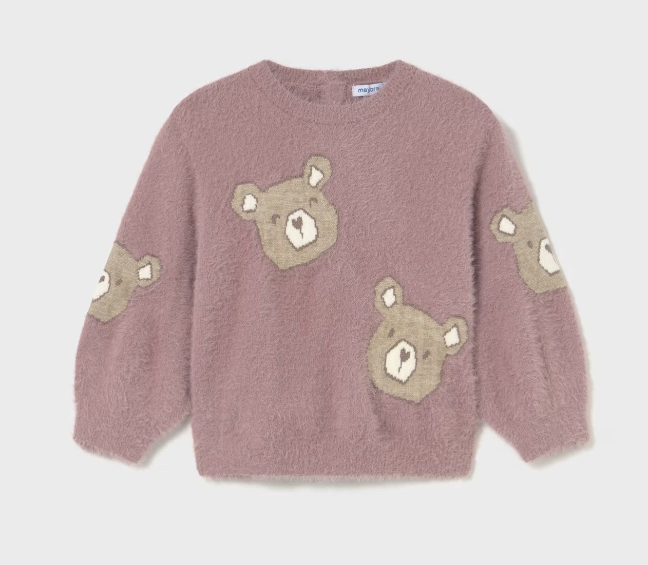 Baby Bear Fur Sweater, Color: Mauve, Size: 6M