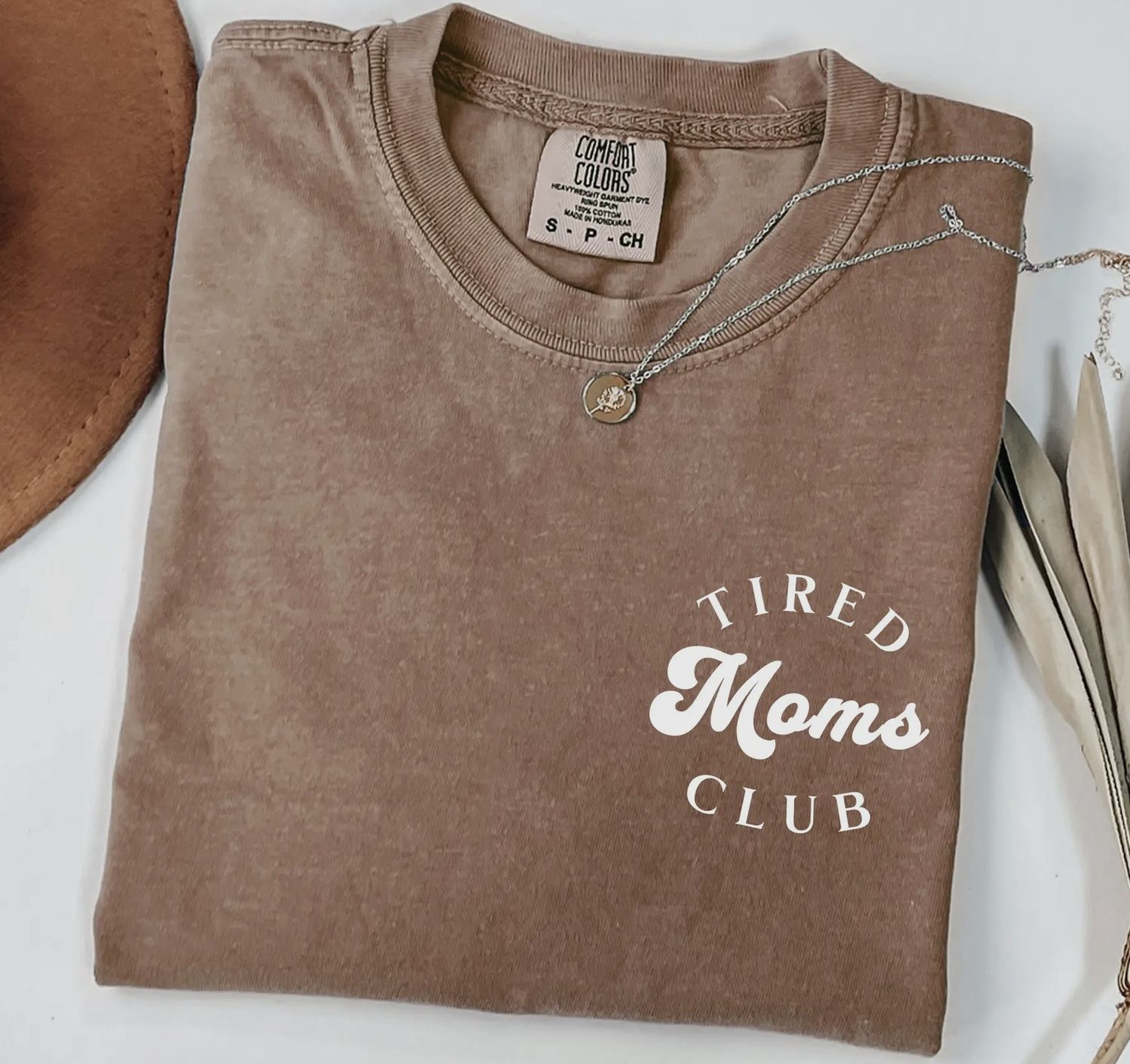 Tired Moms Club Tee, Color: Mocha, Size: Small