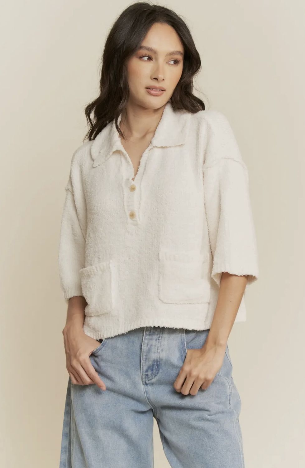 Tessa Pullover, Color: White, Size: Small