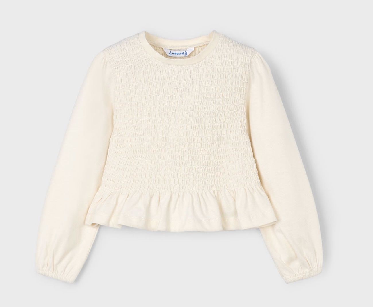 Janet Smocked Shirt, Color: Cream, Size: Size 2