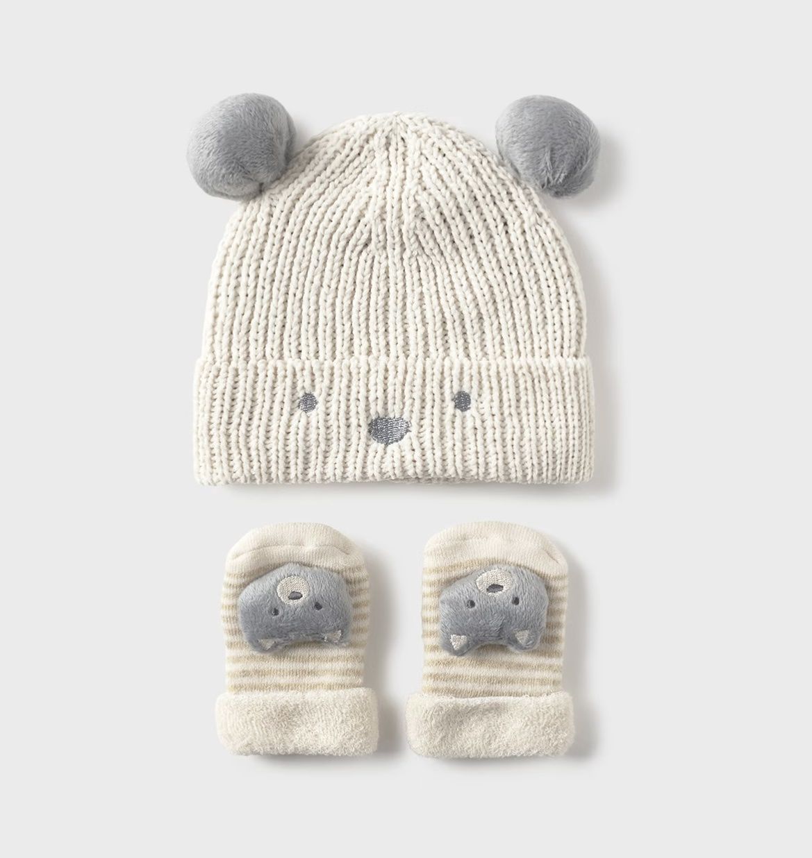 Hat &amp; Sock Set, Color: Cream/Blue, Size: 0M