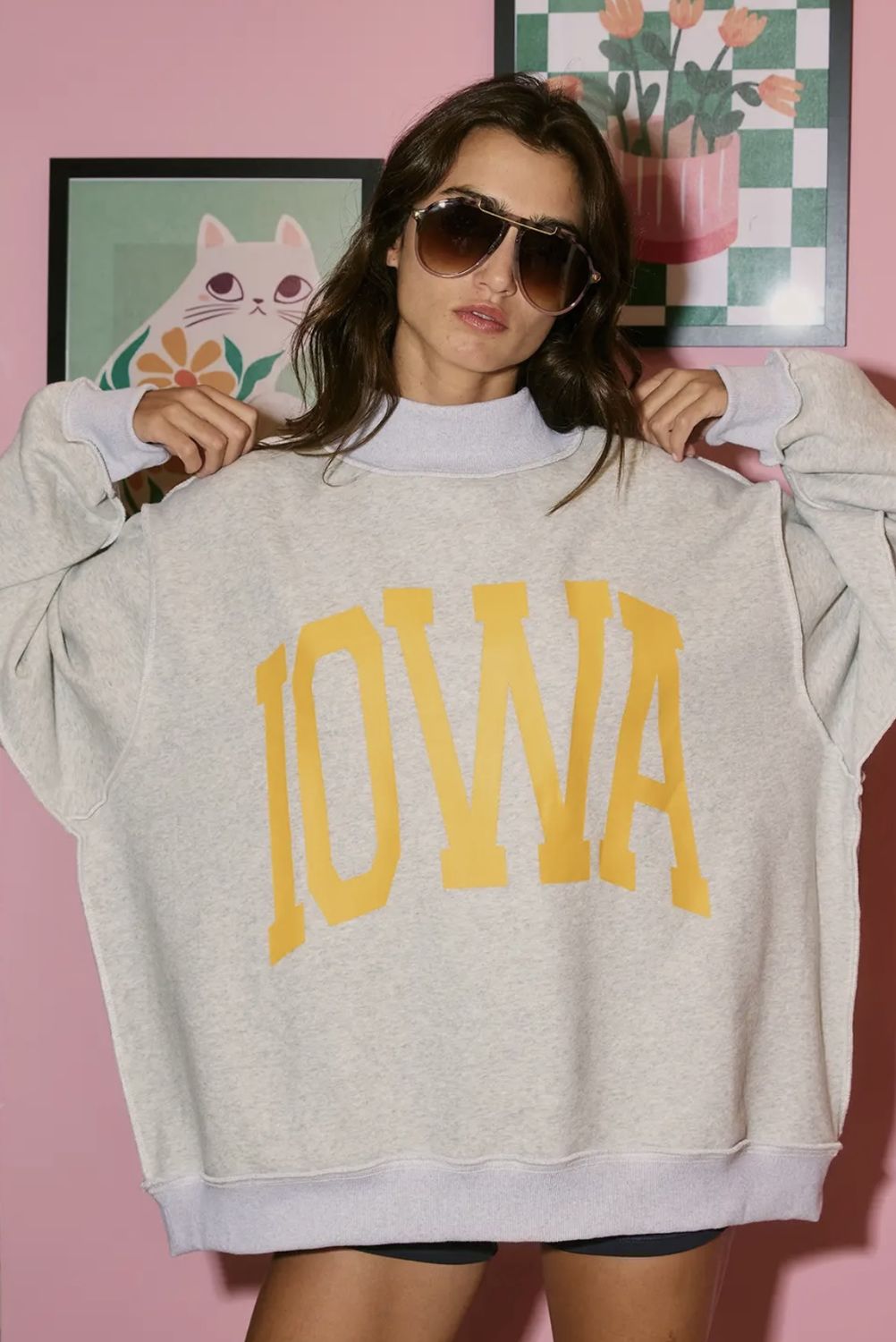 Iowa &amp; IA Reversible Sweatshirt, Color: Heather Grey, Size: S/M