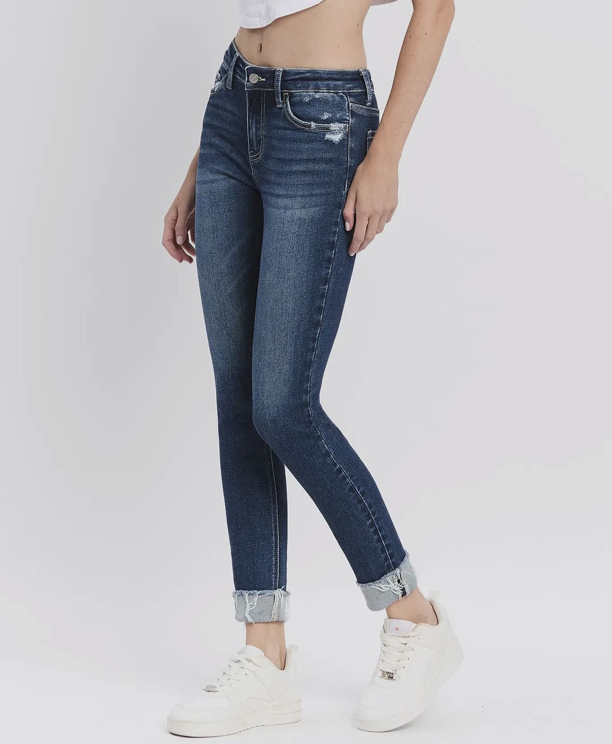 Mid Rise Skinny Jeans, Color: Reflex Blue, Size: 0/24