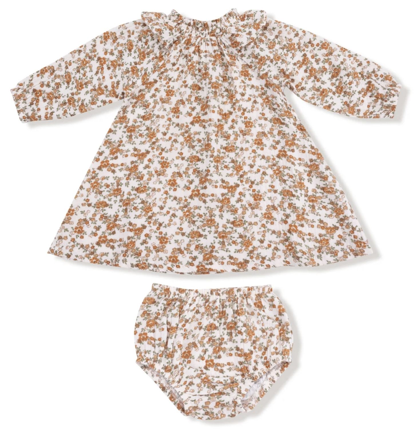 Layla Smock Neck Dress, Color: Cream Floral, Size: 3-6M