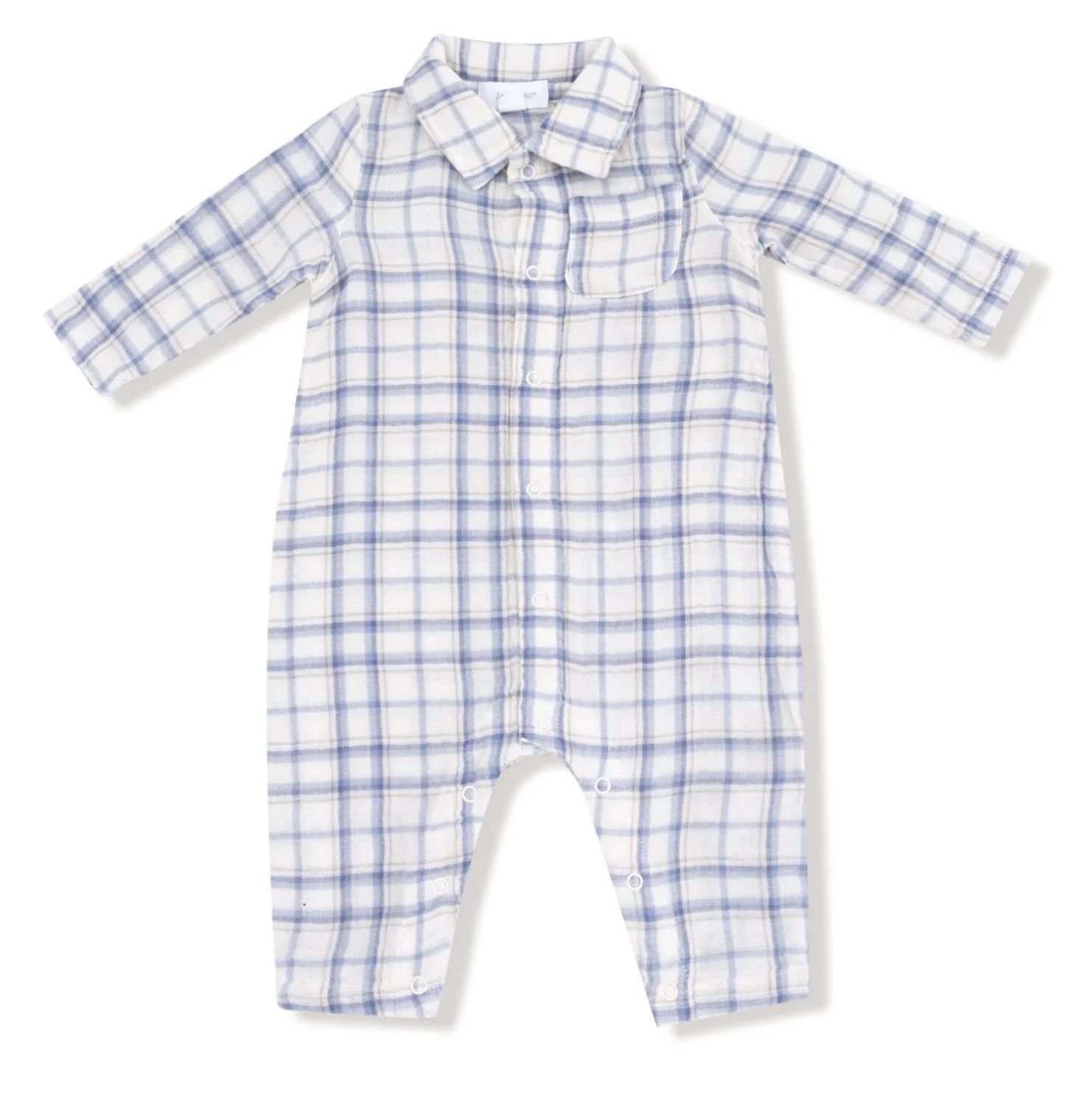 Toby Polo Romper, Color: Blue Plaid, Size: 0-3M