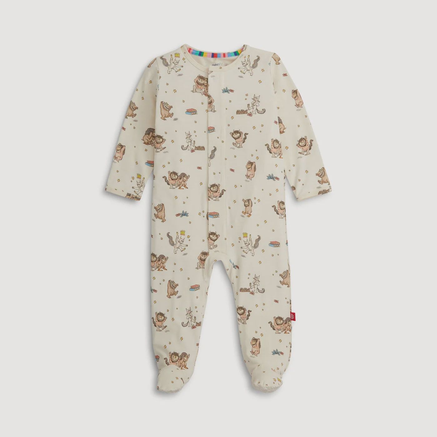 Wild Things Magnetic Coverall, Color: Cream, Size: NB