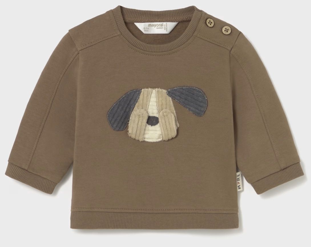 Dog Sweatshirt, Color: Cocoa, Size: 1-2M