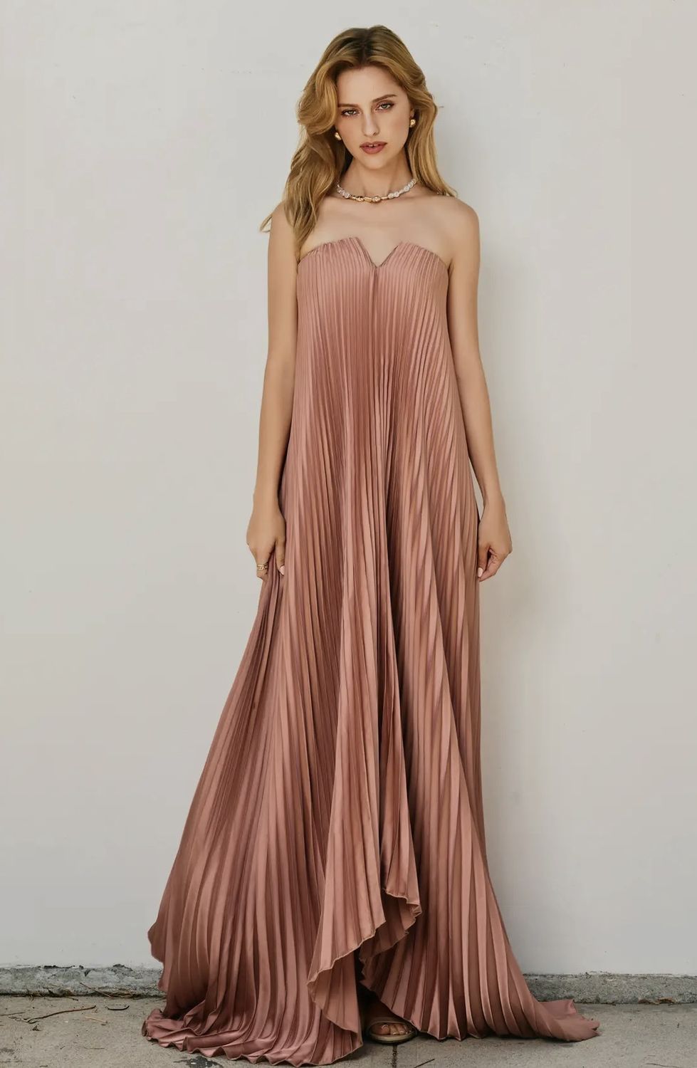 Lilah Pleated Dress - Hazel