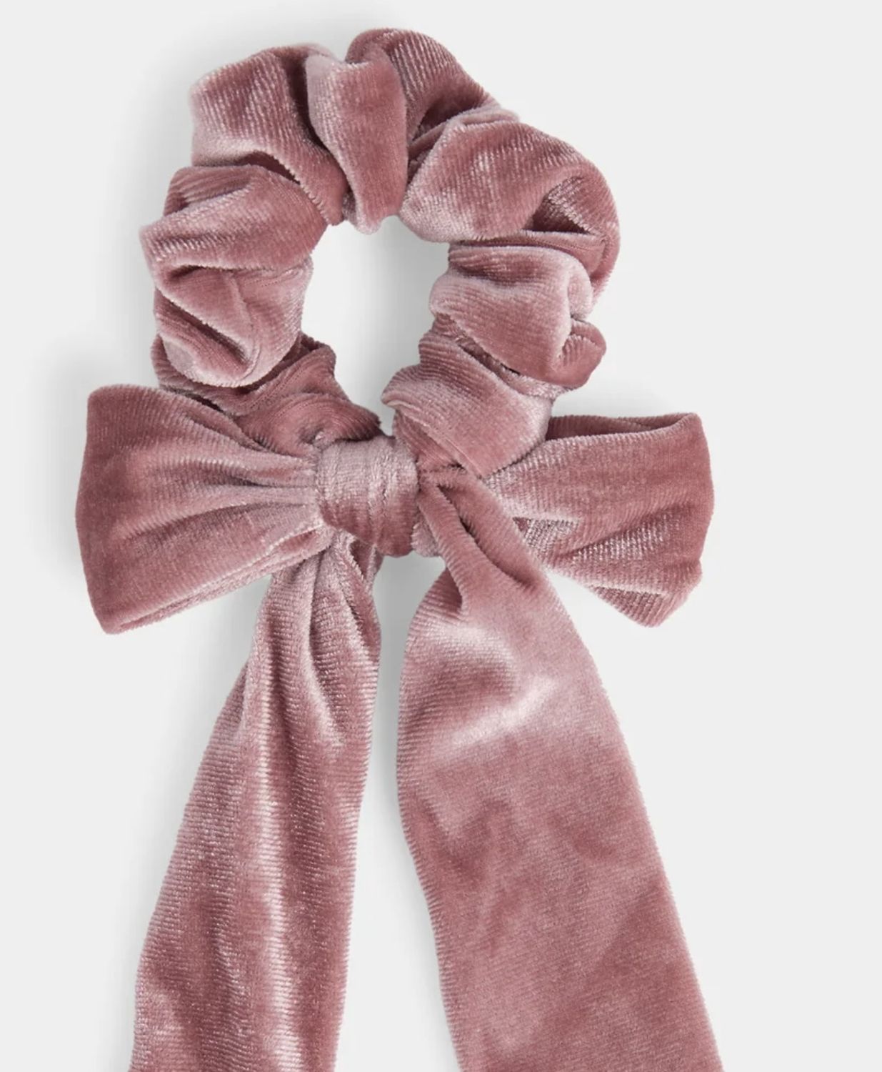 Velvet Bow Scrunchie - Mauve, Color: Mauve