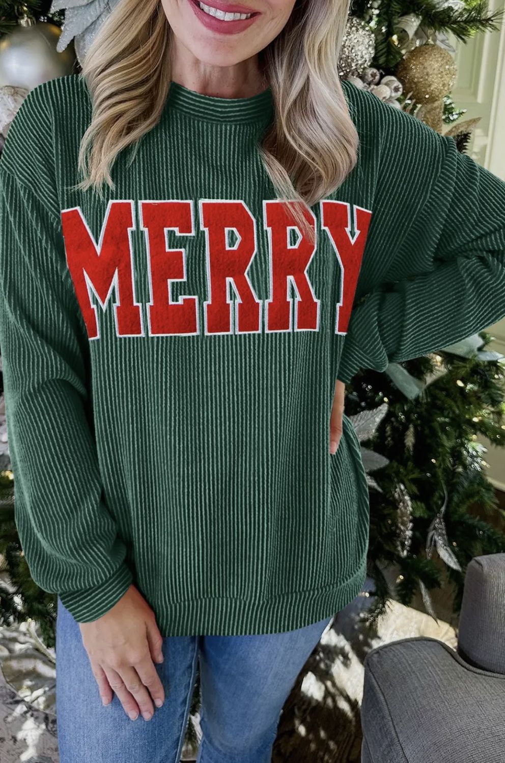 Merry Twisted Rib Top - Evergreen, Color: Evergreen, Size: Small