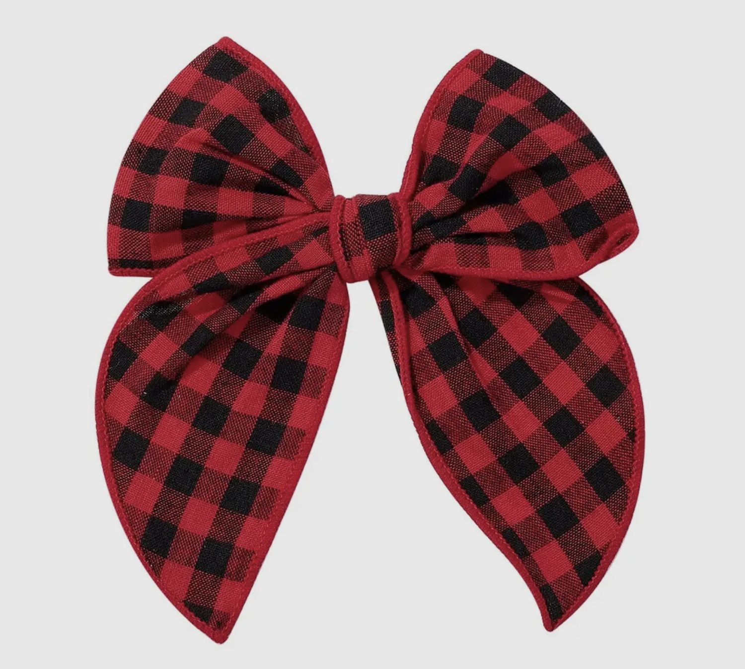 Vintage Christmas Bow Hair Clip, Color: Red Plaid
