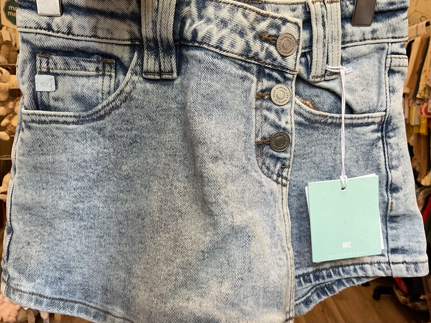 Cassidy Cross Over Skort, Color: Light Denim, Size: Size 5