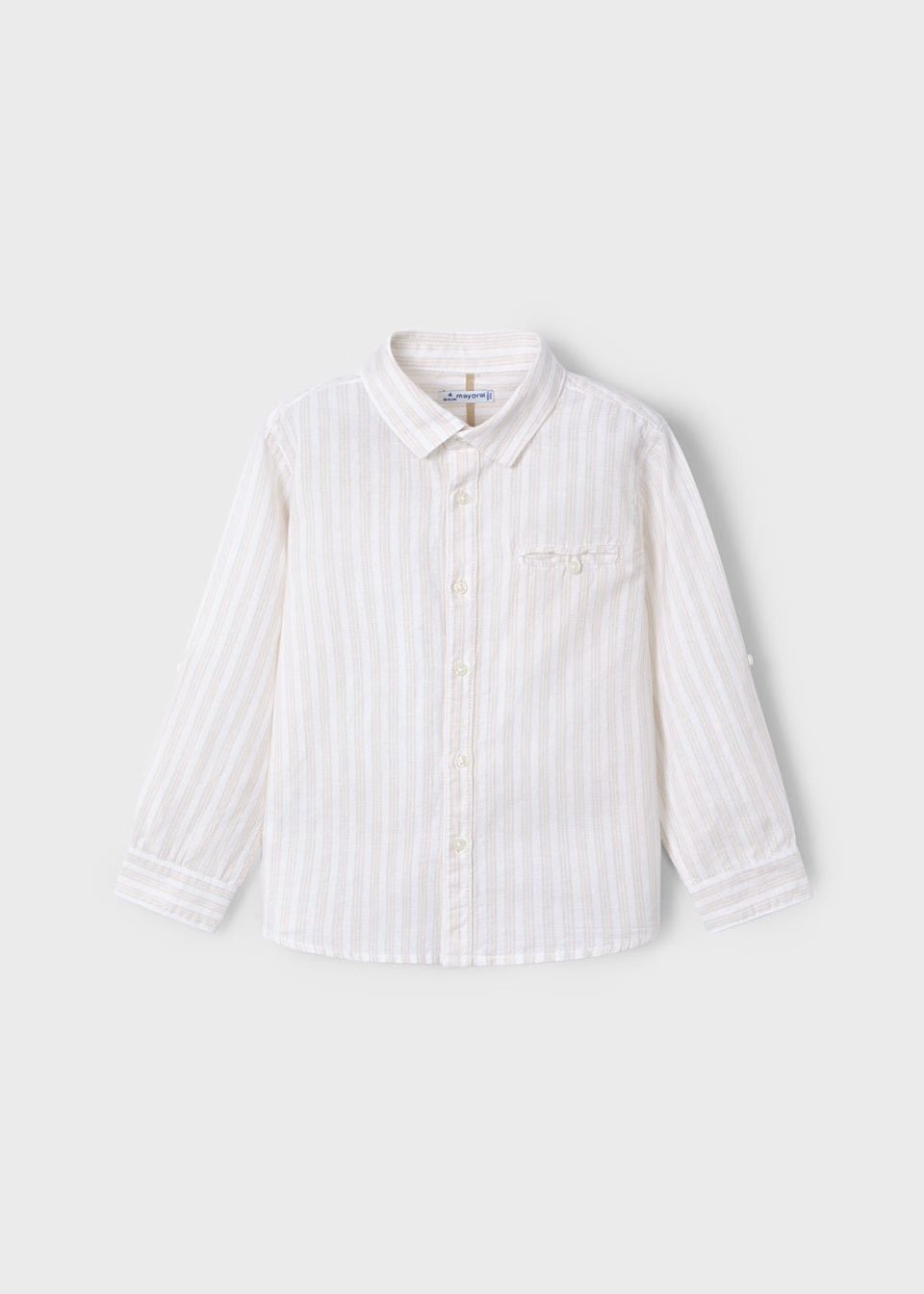 Case Button-Up Shirt, Color: White/Linen, Size: 0-1 Mo. (22” ht)