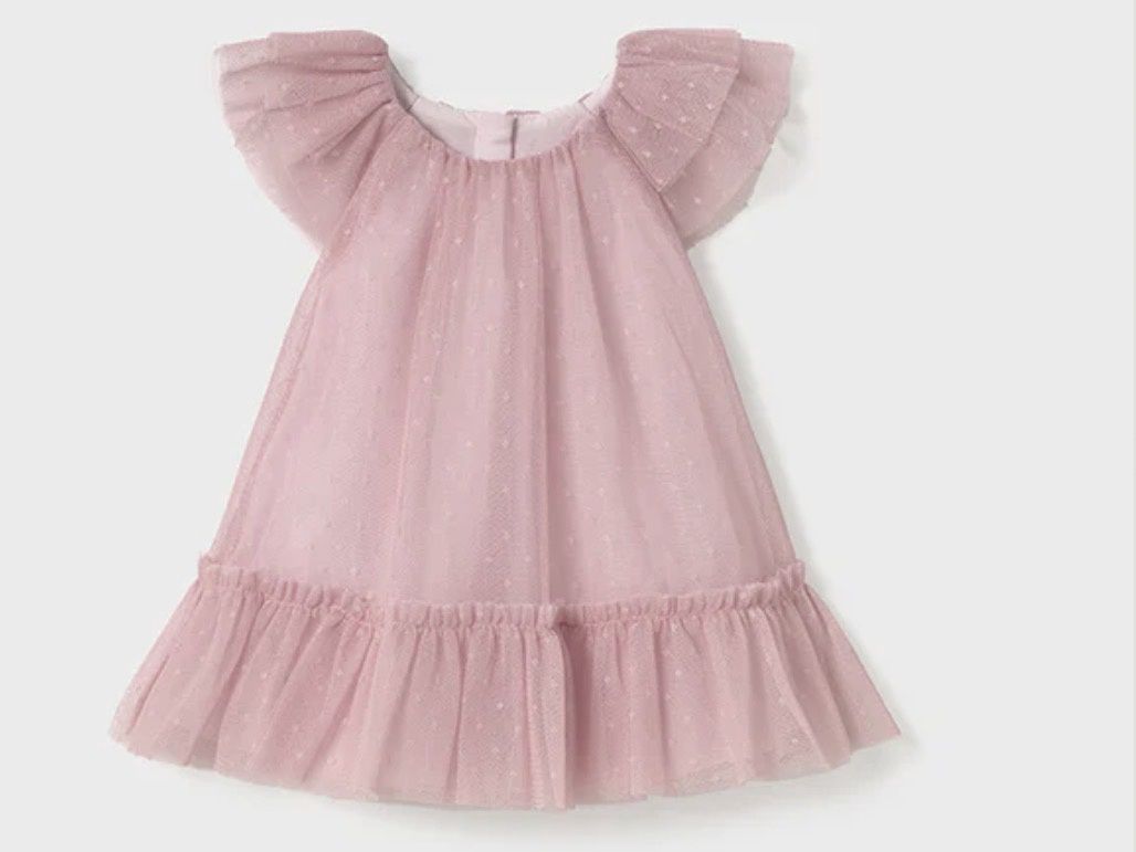 Precious Tulle  Dress, Color: Sakura, Size: 0-1 Mo. (22” ht)
