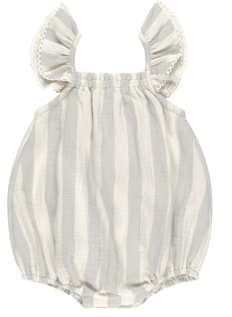 Bonnie Romper, Color: Grey/Cream, Size: 0-3M