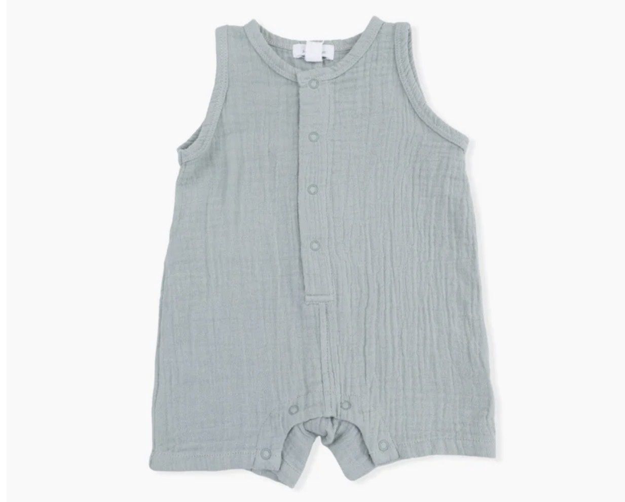 Solid Muslin Sage Shortie Romper, Color: Sage Green, Size: 3-6M