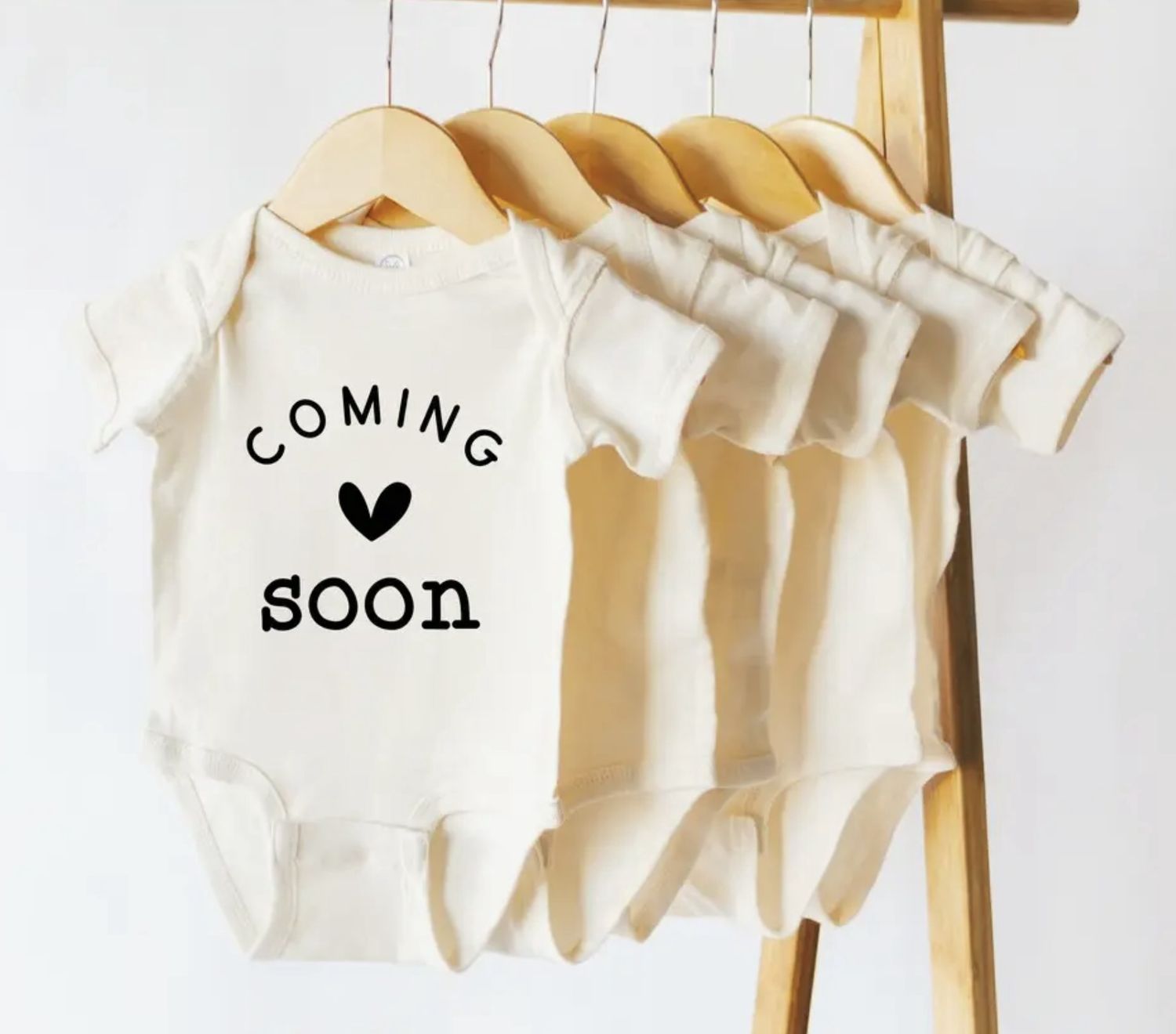 Coming Soon Onesie Long, Color: Cream, Size: 0-3M