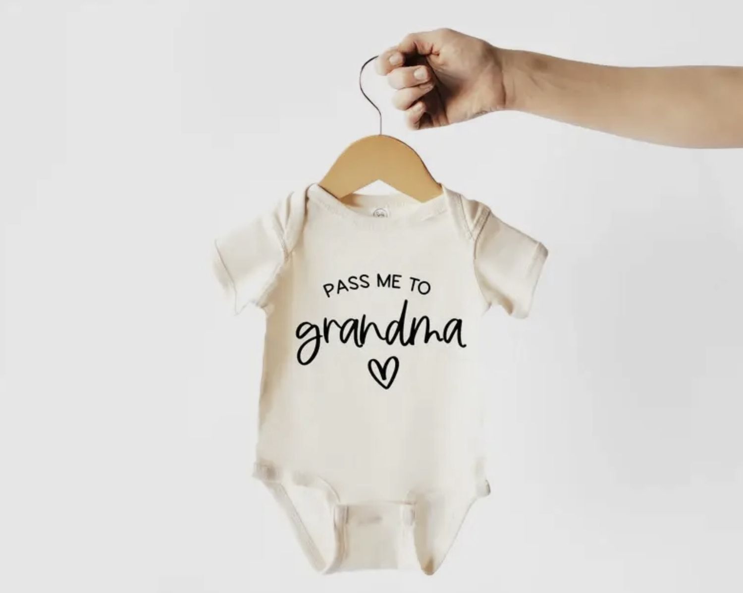 Pass Me To Grandma Onesie, Color: Cream, Size: 0-3M