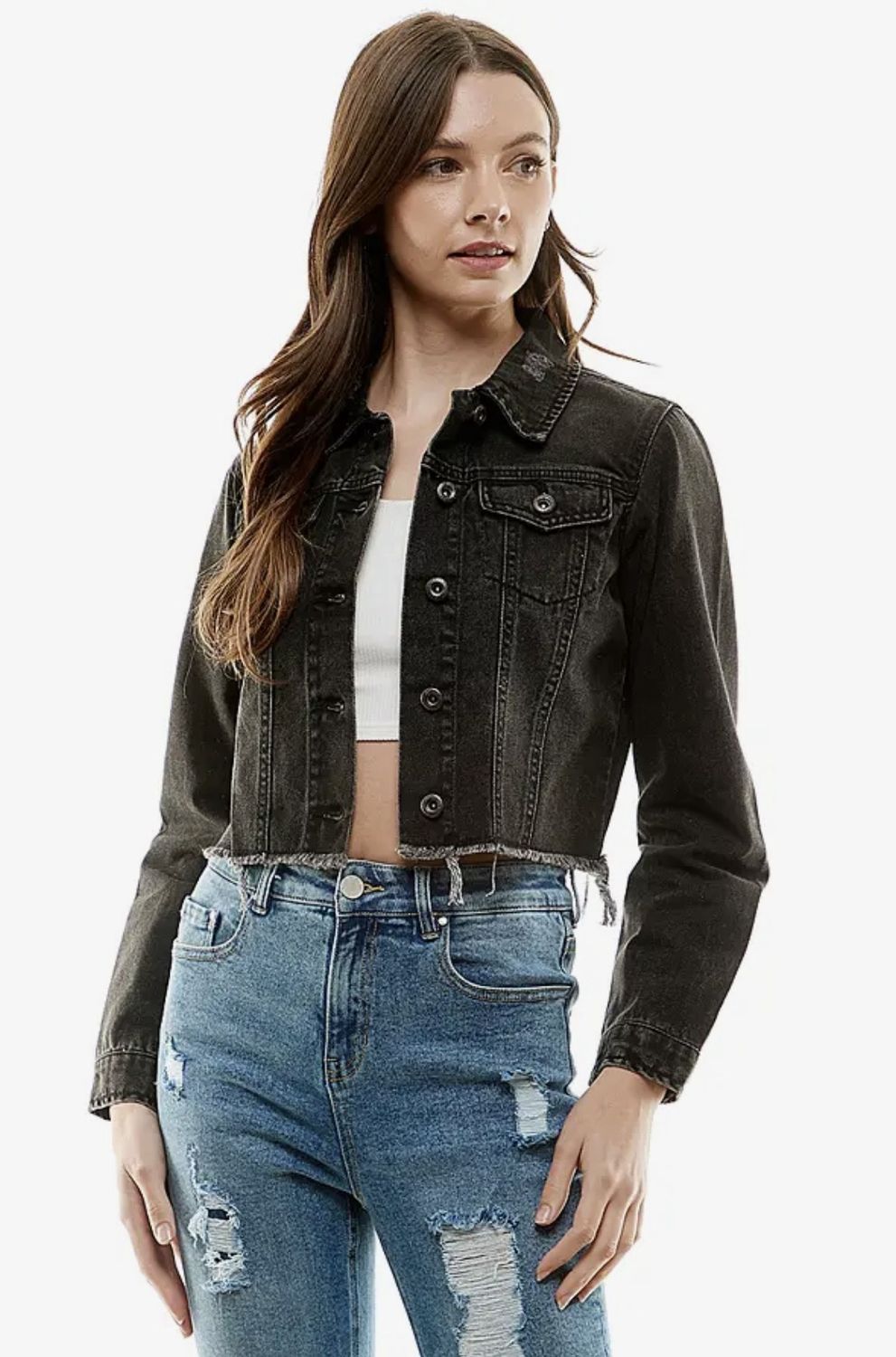 Amanda Distressed Denim Jacket