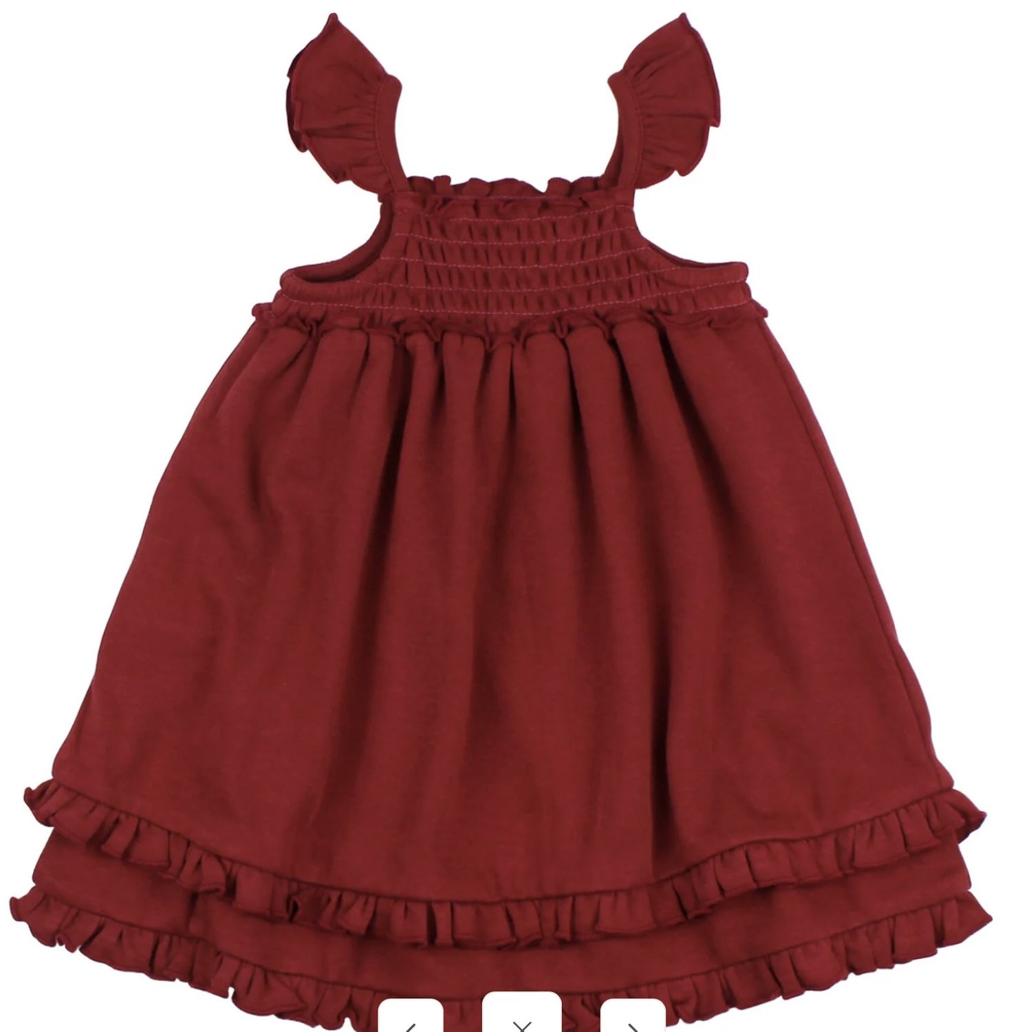 Crimson Smocked Dress, Color: Crimson Maroon, Size: 2T