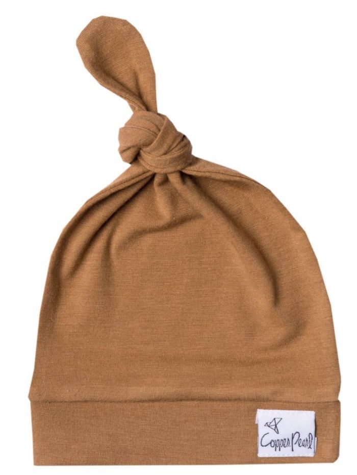 Top Knot Hat - Camel, Color: Top Knot Hat - Camel, Size: NB-3M