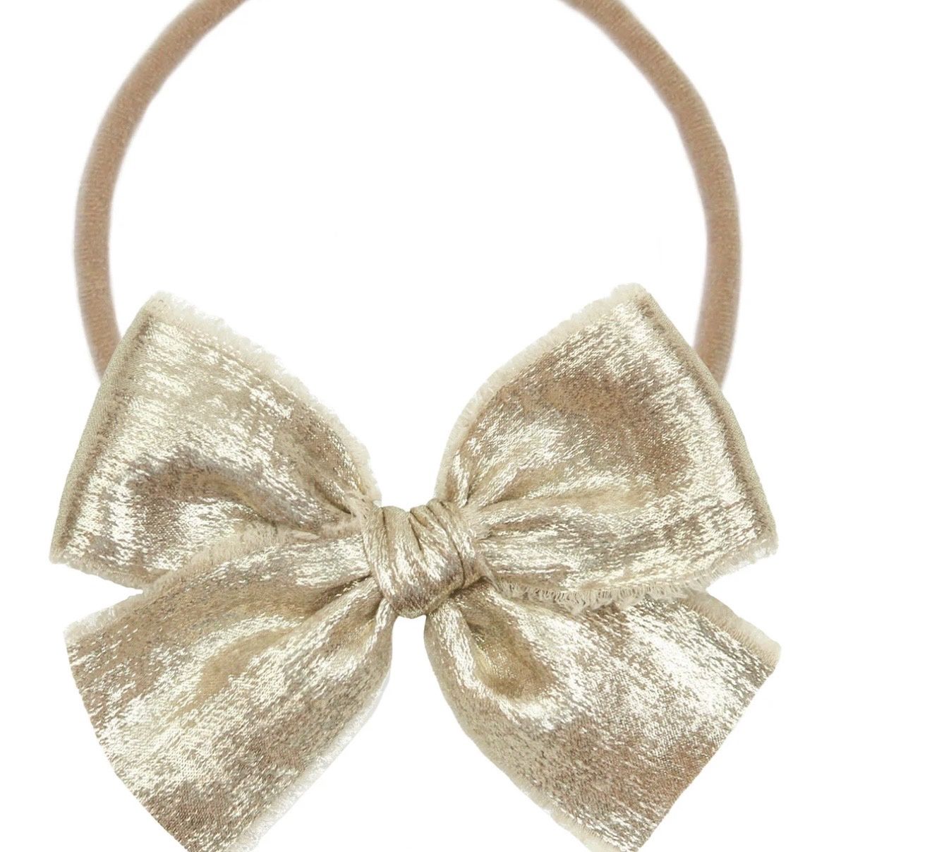 Chiffon Bow - Gold Headband