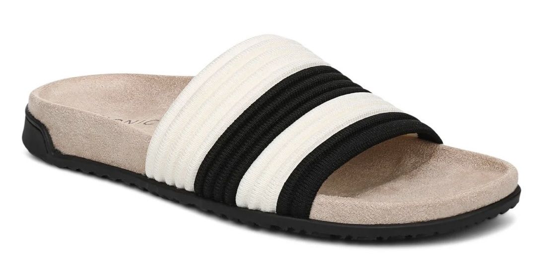 Evie- Black/Ivory Stripe, Size: US 7