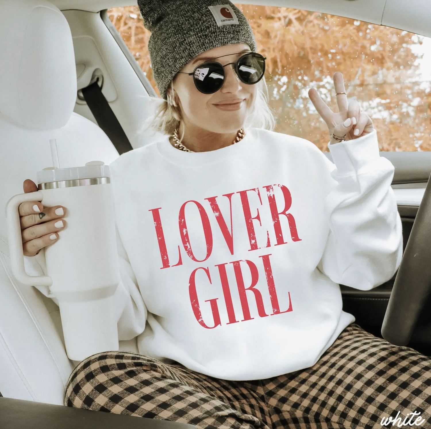 Lover Girl Valentine Sweatshirt, Color: Ash Grey, Size: Small