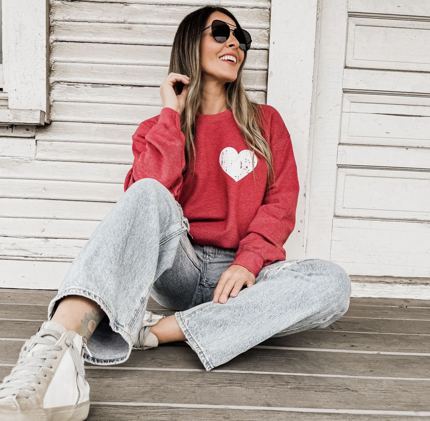 Pocket Heart Valentine Sweatshirt, Color: Heather Grey, Size: Small