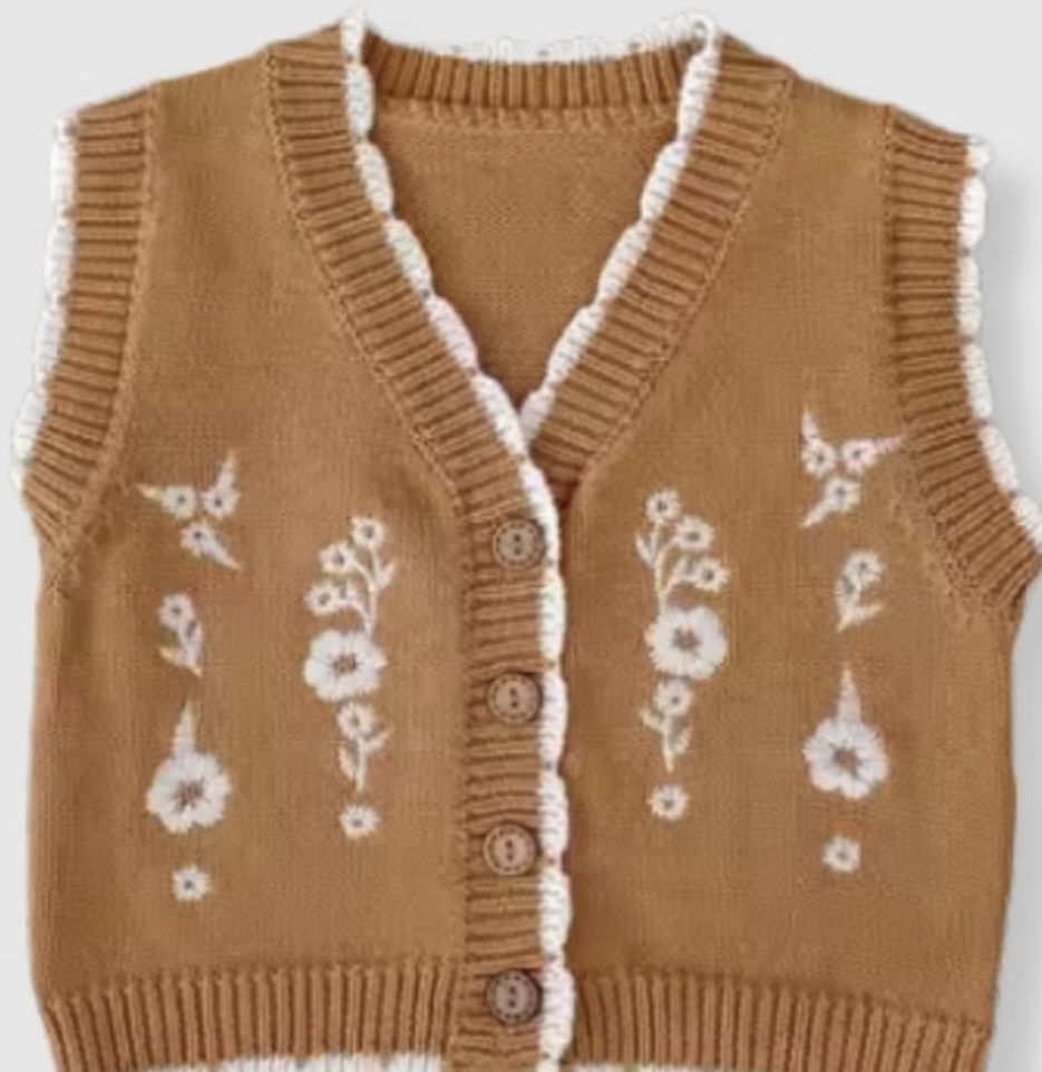 Floral Embroidery Vest