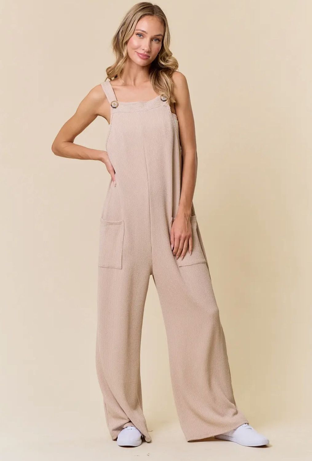 Addie Cozy Romper - Khaki, Color: Khaki, Size: Small