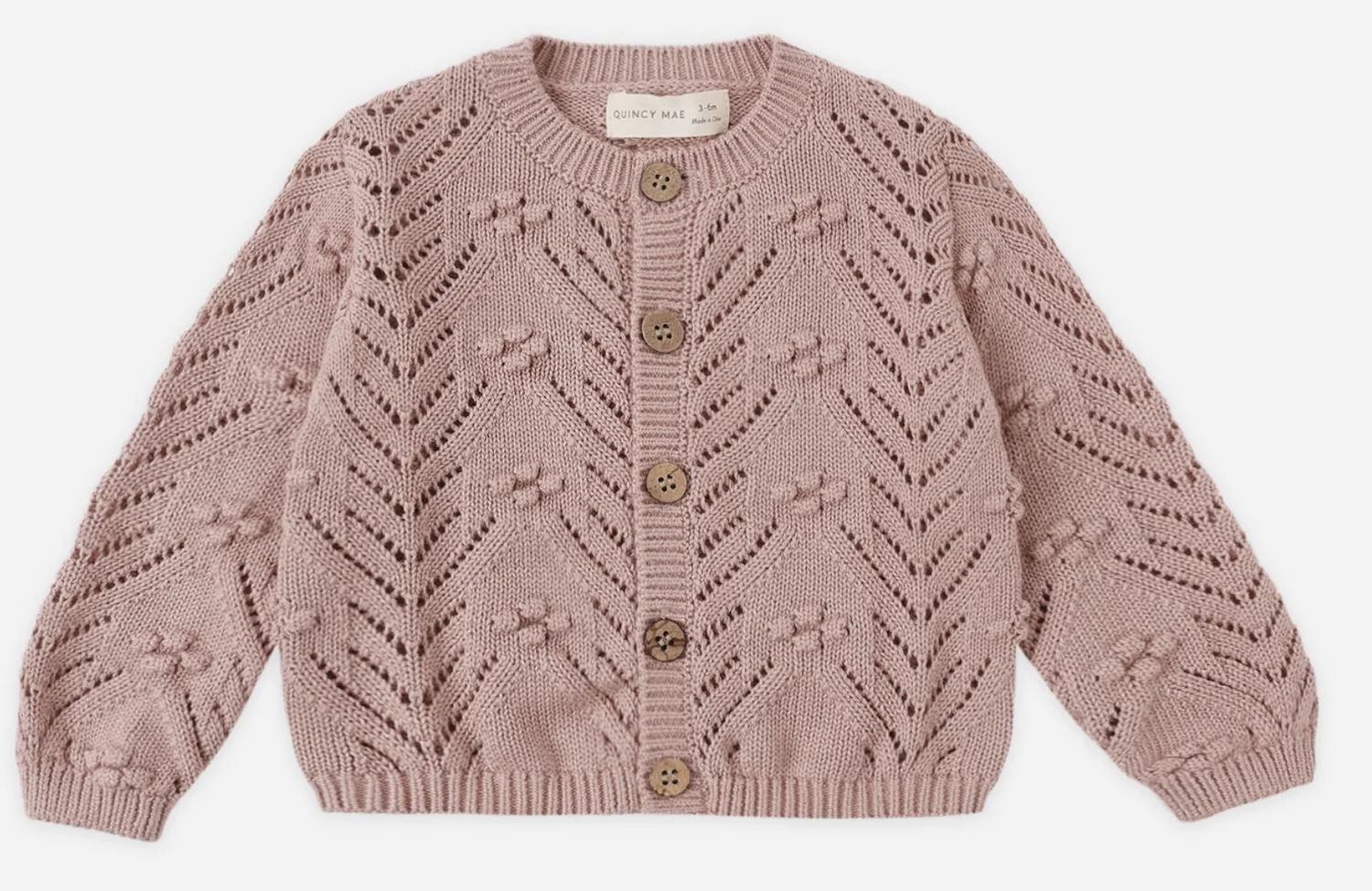 Knit Cardigan, Color: Mauve, Size: 0-3M